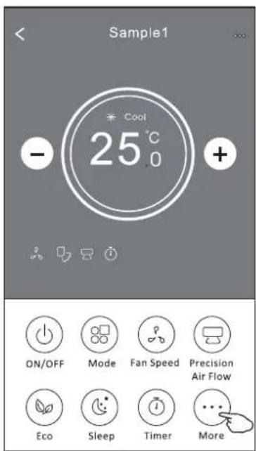 Sample1 - °C 25°C 0 + ON/OFF Mode Fan Speed Precision Air Flow Eco Sleep Timer More