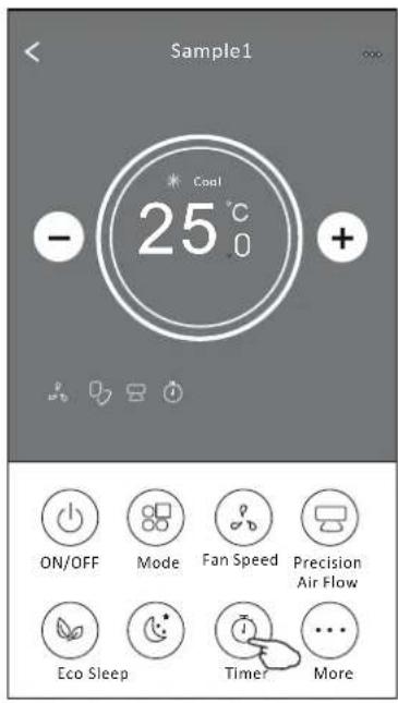 Sample1 - °C 25°C ON/OFF Mode Fan Speed Precision Air Flow Eco Sleep Timer More