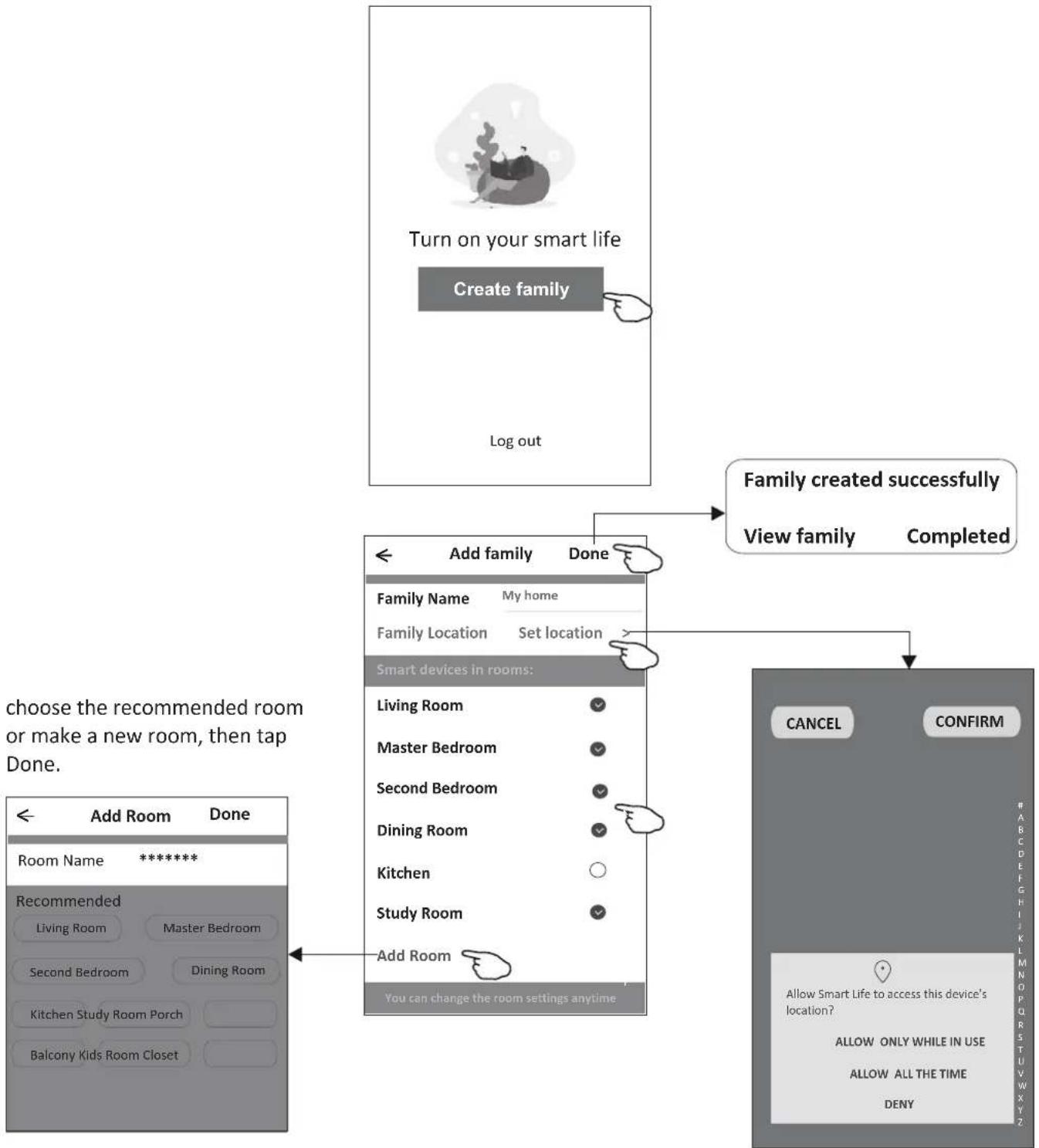 CORBERO CSP12MISTRAL - The first time the APP is used, Create family is needed: - 1