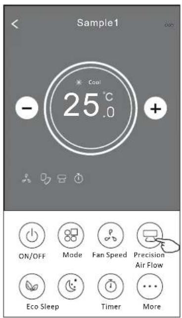 Sample1 - Cool 25°C + ON/OFF Mode Fan Speed Precision Air Flow Eco Sleep Timer More