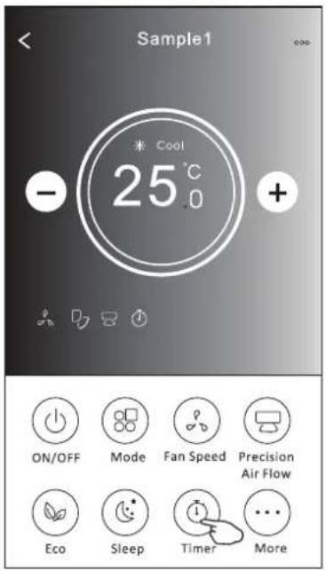 Sample1 * Cool 25°C - + ON/OFF Mode Fan Speed Precision Air Flow Eco Sleep Timer More