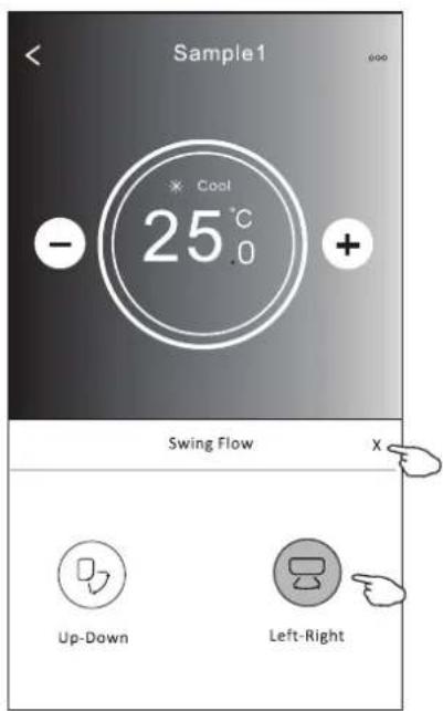 Sample1 * Cool 25°C - + Swing Flow X Up-Down Left-Right