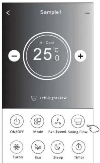 Sample1 * Cool 25°C - + Left-Right Flow ON/OFF Mode Fan Speed Swing Flow Turbo Eco Sleep Timer