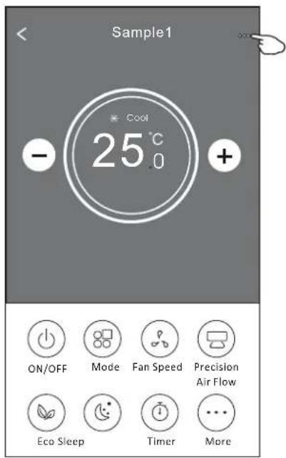Sample1 * Cool 25°C - + ON/OFF Mode Fan Speed Precision Air Flow Eco Sleep Timer More