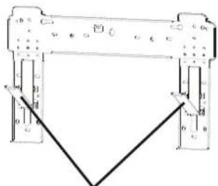 Technical diagram of a mechanical assembly with labeled components and directional arrows indicating motion or force vectors.