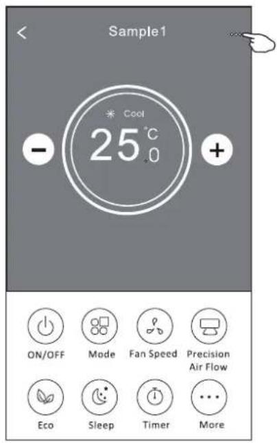 Sample1 * Cool 25°C - + ON/OFF Mode Fan Speed Precision Air Flow Eco Sleep Timer More