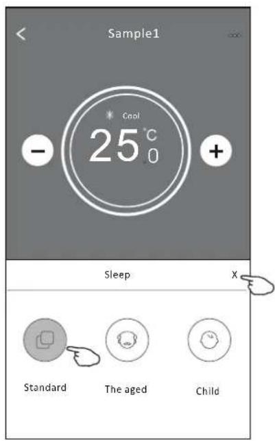 Sample1 * Cool 25°C 0 - + Sleep X Standard The aged Child