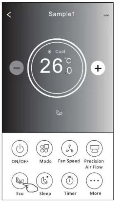Sample1 * Cool 26°C - + ON/OFF Mode Fan Speed Precision Air Flow Eco Sleep Timer More