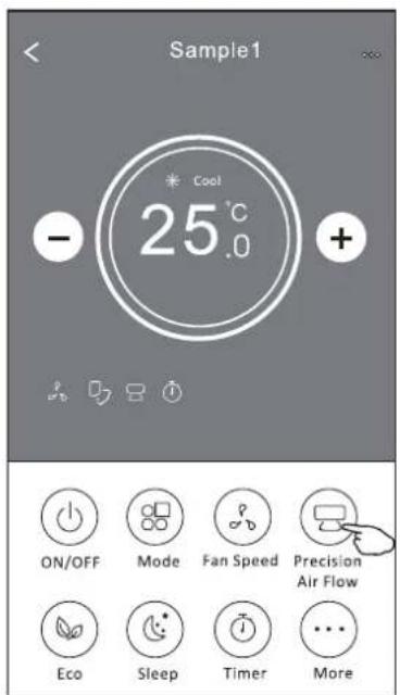 Sample1 - °C 25.0 + ON/OFF Mode Fan Speed Precision Air Flow Eco Sleep Timer More