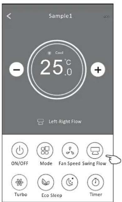 Sample1 Cool 25°C - + Left-Right Flow ON/OFF Mode Fan Speed Swing Flow Turbo Eco Sleep Timer