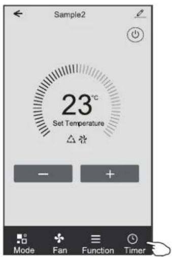 Sample2 23°C Set Temperature - + Mode Fan Function Timer