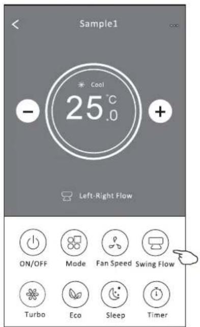 Sample1 COOL 25°C - + Left-Right Flow ON/OFF Mode Fan Speed Swing Flow Turbo Eco Sleep Timer