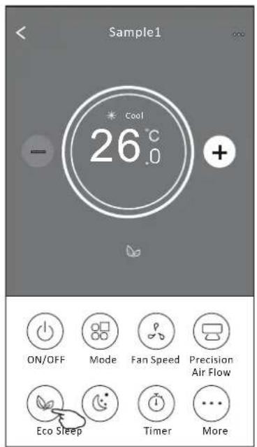 Sample1 Cool 26°C ON/OFF Mode Fan Speed Precision Air Flow Eco Sleep Timer More