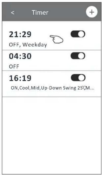 Timer 21:29 OFF, Weekday 04:30 OFF 16:19 ON,Cool,Mid,Up-Down Swing 25CM...