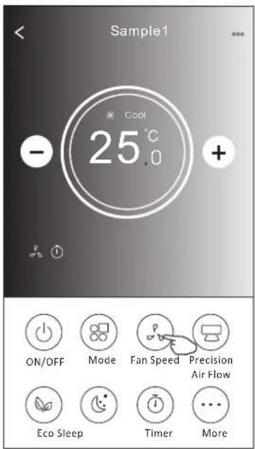 Sample1 COOL 25°C - + ON/OFF Mode Fan Speed Precision Air Flow Eco Sleep Timer More