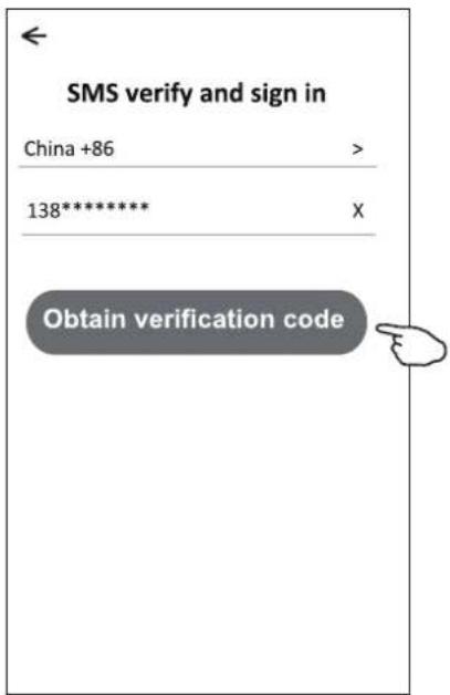 SMS verify and sign in China +86 > 138********* X Obtain verification code