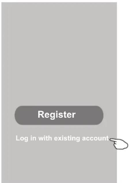 Register Log in with existing account