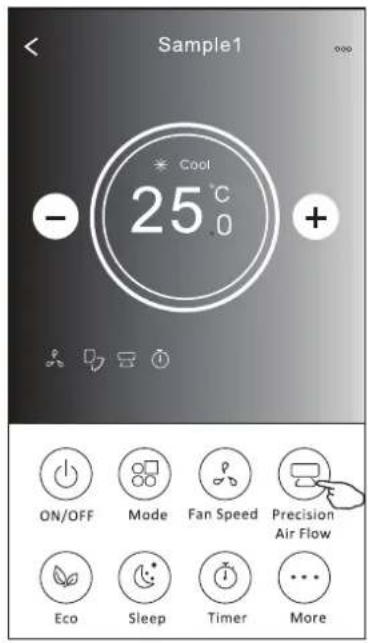 Sample1 - °C 25°C + ON/OFF Mode Fan Speed Precision Air Flow Eco Sleep Timer More
