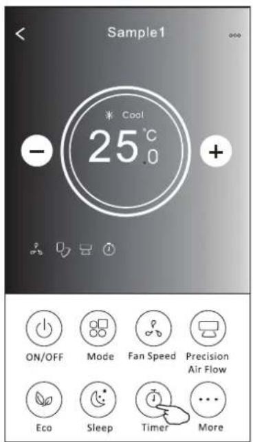 Sample1 * Cool 25°C - + ON/OFF Mode Fan Speed Precision Air Flow Eco Sleep Timer More