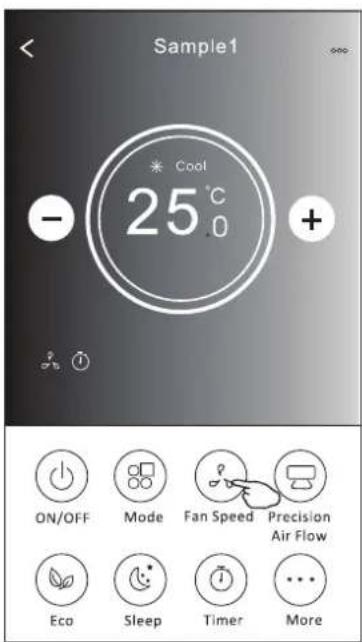 Sample1 * Cool 25°C - + ON/OFF Mode Fan Speed Precision Air Flow Eco Sleep Timer More