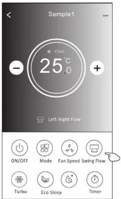 Sample1 Cool 25°C - + Left-Right Flow ON/OFF Mode Fan Speed Swing Flow Turbo Eco Sleep Timer