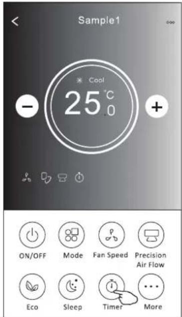 Sample1 * Cool 25°C - + ON/OFF Mode Fan Speed Precision Air Flow Eco Sleep Timer More
