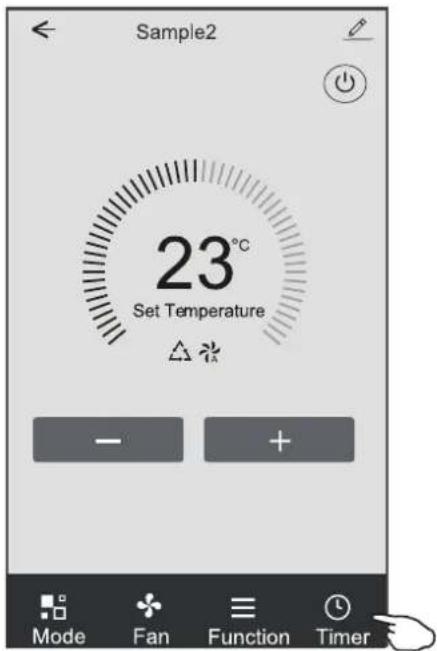 Sample2 23°C Set Temperature - + Mode Fan Function Timer