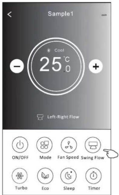 Sample1 * Cool 25°C - + Left-Right Flow ON/OFF Mode Fan Speed Swing Flow Turbo Eco Sleep Timer