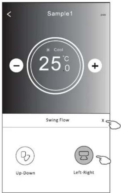 Sample1 * Cool 25°C - + Swing Flow X Up-Down Left-Right