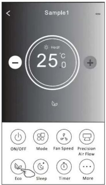 Sample1 - 25°C ON/OFF Mode Fan Speed Precision Air Flow Eco Sleep Timer More