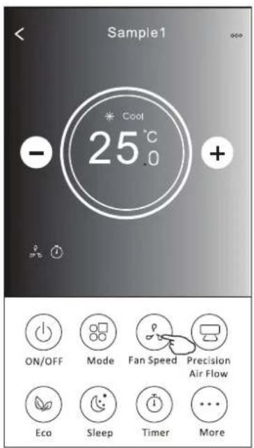 Sample1 * Cool 25°C - + ON/OFF Mode Fan Speed Precision Air Flow Eco Sleep Timer More