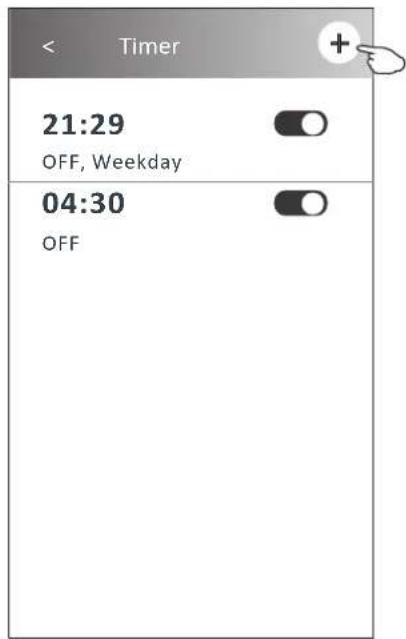 Timer 21:29 OFF, Weekday 04:30 OFF