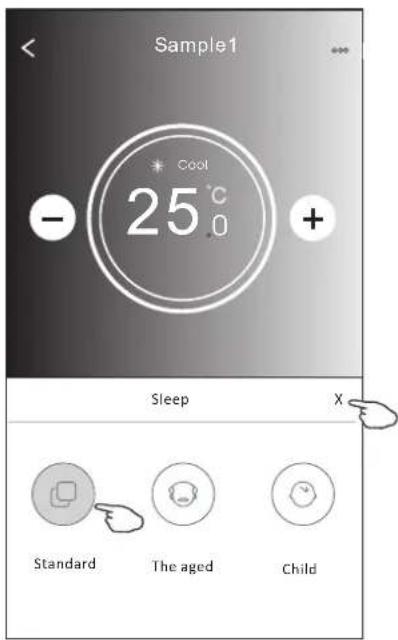 Sample1 Cool 25°C - + Sleep X Standard The aged Child