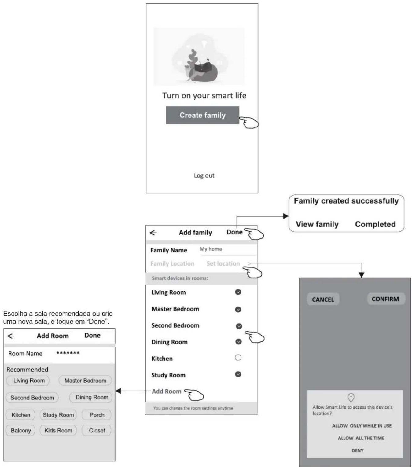 CORBERO CSP09GREGAL - Na primeira vez que o APP for utilizado, será necessário criar uma família. - 1
