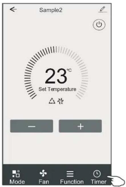 Sample2 23°C Set Temperature - + Mode Fan Function Timer
