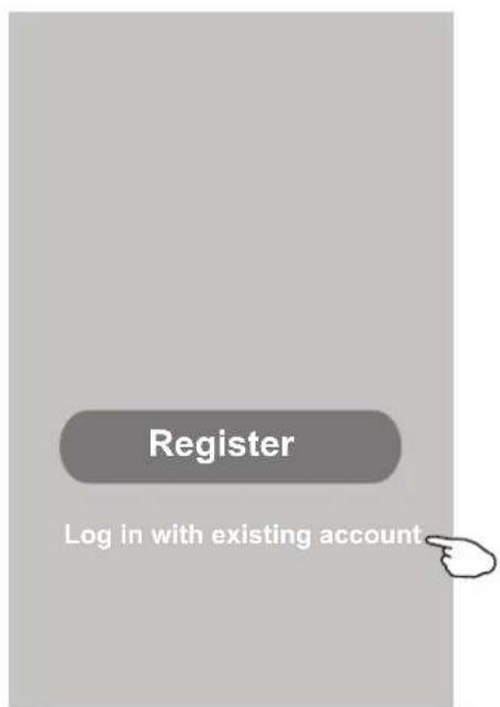 Register Log in with existing account