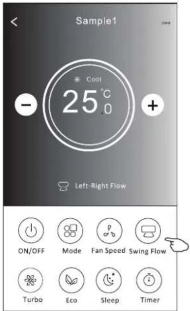 Sample1 * Cool 25°C - + Left-Right Flow ON/OFF Mode Fan Speed Swing Flow Turbo Eco Sleep Timer