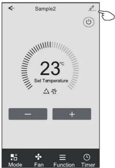 Sample2 23°C Set Temperature - + Mode Fan Function Timer
