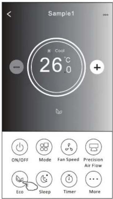 Sample1 * Cool 26°C - + ON/OFF Mode Fan Speed Precision Air Flow Eco Sleep Timer More