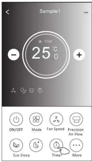 Sample1 - °C 25°C - + ON/OFF Mode Fan Speed Precision Air Flow Eco Sleep Timer More