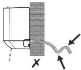 Diagram showing a pipe or pipe flowing through a brick wall with directional arrows and labeled points.