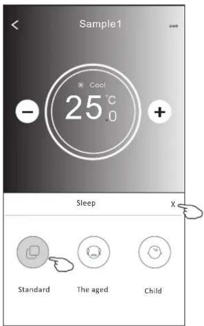 Sample1 * Cool 25°C - + Sleep X Standard The aged Child