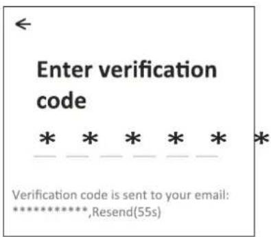 Enter verification code * * * * * Verification code is sent to your email: *********,Resend(55s)
