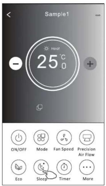 Sample1 - 25°C ON/OFF Mode Fan Speed Precision Air Flow Eco Sleep Timer More