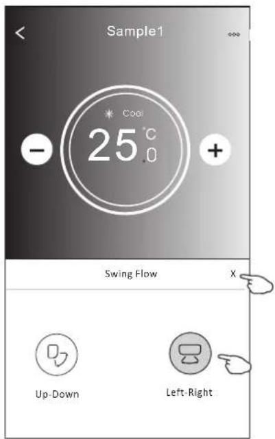 Sample1 * Cool 25.0 °C - + Swing Flow X Up-Down Left-Right
