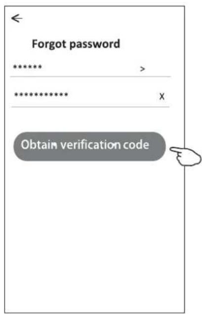 Forgot password ******* > ********* X Obtain verification code
