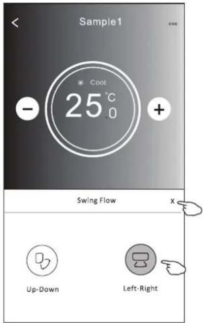 Sample1 * Cool 25°C - + Swing Flow X Up-Down Left-Right