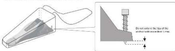 Do not extend the tip of the anchor bolt more than 5 mm
