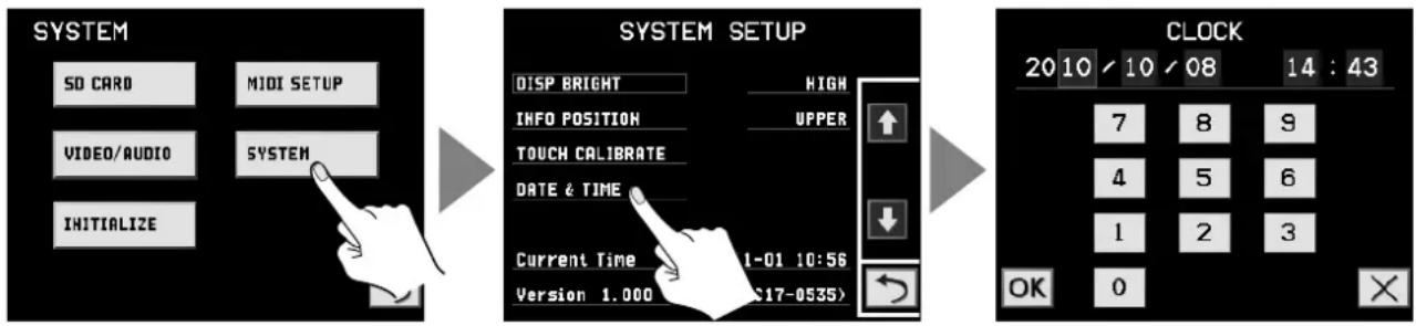 ROLAND VR-5 - Display the calendar and clock. - 1