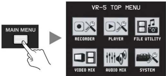 ROLAND VR-5 - Display the menu. - 1